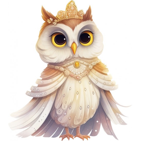 Sticker decorativ, Bufnita, Portocaliu, 67 cm, 1295STK-6