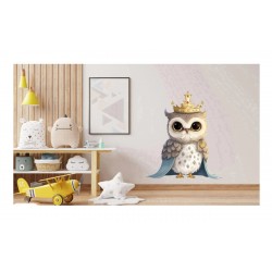 Sticker decorativ, Bufnita, Gri, 66 cm, 1295STK-7