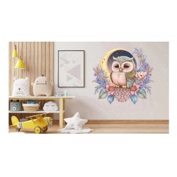 Sticker decorativ, Bufnita, Multicolor, 60 cm, 1296STK-4