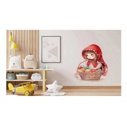 Sticker decorativ, Scufita Rosie, Rosu, 76 cm, 1298STK-2