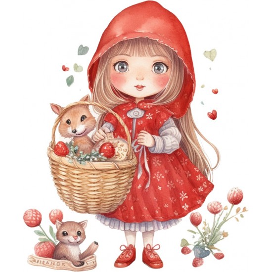 Sticker decorativ, Scufita Rosie, Rosu, 72 cm, 1298STK-3