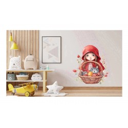 Sticker decorativ, Scufita Rosie, Rosu, 73 cm, 1298STK-4