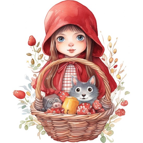 Sticker decorativ, Scufita Rosie, Rosu, 73 cm, 1298STK-4