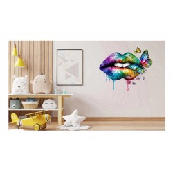 Sticker decorativ, Buze, Verde, 70 cm, 1299STK-2