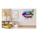 Sticker decorativ, Buze, Turcoaz, 70 cm, 1299STK-4