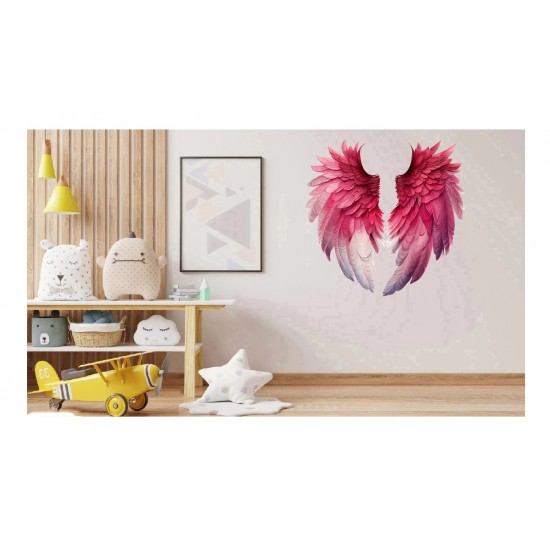 Sticker decorativ, Aripi, Roz, 62 cm, 1303STK-8 Sticker decorativ, Aripi, Roz, 62 cm, 1303STK-8