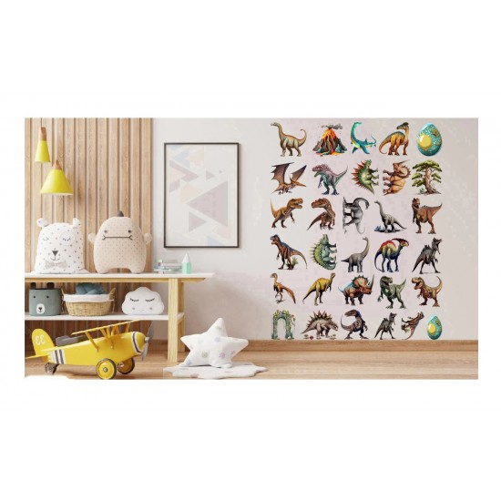 Sticker decorativ Dinozauri, Waterproof 90x60 cm, 1305STK-1