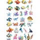 Sticker decorativ Animale Marine, Waterproof 90x60 cm, 1305STK