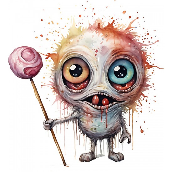 Sticker decorativ, Horror, Waterproof, Roz, 66 cm, 1306STK-13