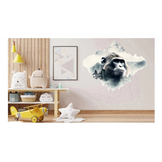 Sticker decorativ, Maimuta, Negru, 68 cm, 1307STK