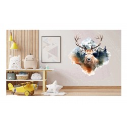 Sticker decorativ, Cerb, Maro, 64 cm, 1307STK-2
