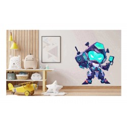 Sticker decorativ Supererou, Turcoaz, 64 cm, 1311STK-9