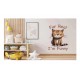 Sticker decorativ Pisica, Maro, 85 cm, 1313STK Sticker decorativ Pisica, Maro, 85 cm, 1313STK