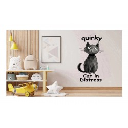Sticker decorativ Pisica, Negru, 90 cm, 1313STK-2