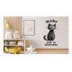 Sticker decorativ Pisica, Negru, 90 cm, 1313STK-2