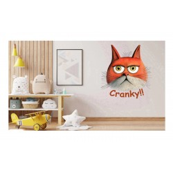 Sticker decorativ Pisica, Portocaliu, 67 cm, 1313STK-5