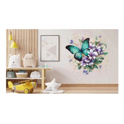 Sticker decorativ Fluture, Verde, 63 cm, 1316STK-4