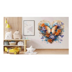 Sticker decorativ Fluture, Multicolor, 61 cm, 1316STK-6