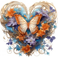 Sticker decorativ Fluture, Multicolor, 61 cm, 1316STK-6