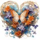 Sticker decorativ Fluture, Multicolor, 61 cm, 1316STK-6