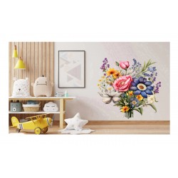 Sticker decorativ, Flori Salbatice, Multicolor, 62 cm, 1319STK-10