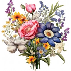 Sticker decorativ, Flori Salbatice, Multicolor, 62 cm, 1319STK-10