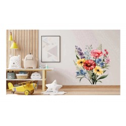 Sticker decorativ, Flori Salbatice, Rosu, 68 cm, 1319STK-7