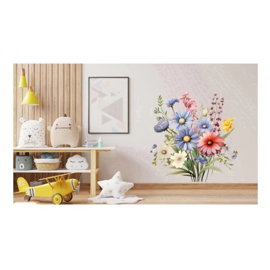 Sticker decorativ, Flori Salbatice, Multicolor, 63 cm, 1319STK-8