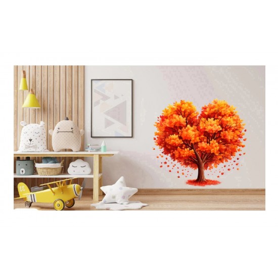 Sticker decorativ, Copac, Portocaliu, 60 cm, 1320STK