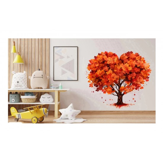 Sticker decorativ, Copac, Portocaliu, 65 cm, 1320STK-2 Sticker decorativ, Copac, Portocaliu, 65 cm, 1320STK-2