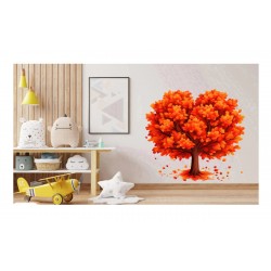 Sticker decorativ, Copac, Portocaliu, 60 cm, 1320STK-4