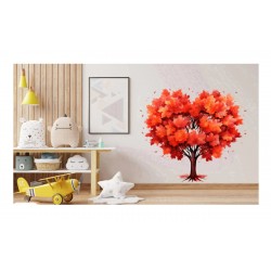 Sticker decorativ, Copac, Portocaliu, 61 cm, 1320STK-5