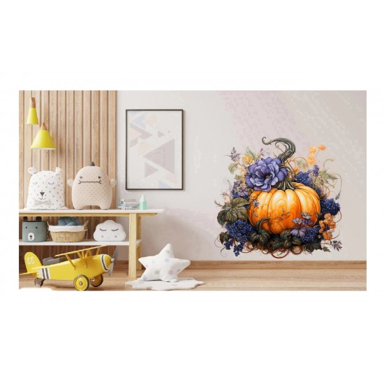Sticker decorativ, Dovleac, Portocaliu, 62 cm, 1322STK-3