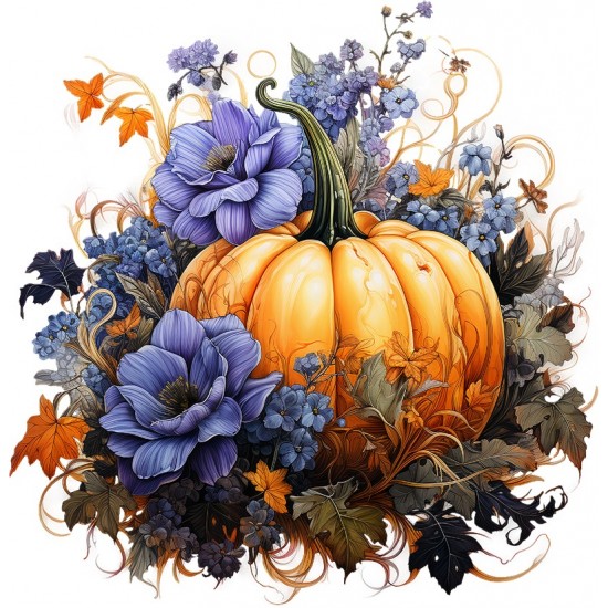 Sticker decorativ, Dovleac, Portocaliu, 62 cm, 1322STK-5