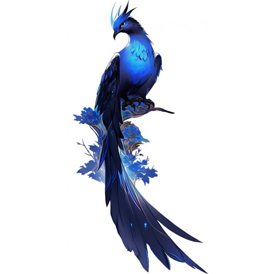 Sticker decorativ, Pasarea Phoenix, Albastru, 90 cm, 1323STK-4 Sticker decorativ, Pasarea Phoenix, Albastru, 90 cm, 1323STK-4