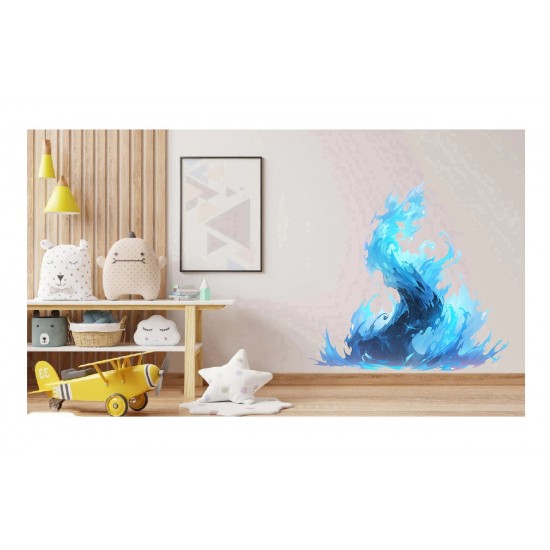 Sticker decorativ,Pasarea Phoenix-Puterea, Albastru, 66 cm, 1323STK-9 Sticker decorativ,Pasarea Phoenix-Puterea, Albastru, 66 cm, 1323STK-9