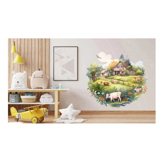 Sticker decorativ, Ferma, Verde, 61 cm, 1324STK-4