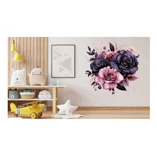 Sticker decorativ, Flori, Roz, 60 cm, 1325STK Sticker decorativ, Flori, Roz, 60 cm, 1325STK