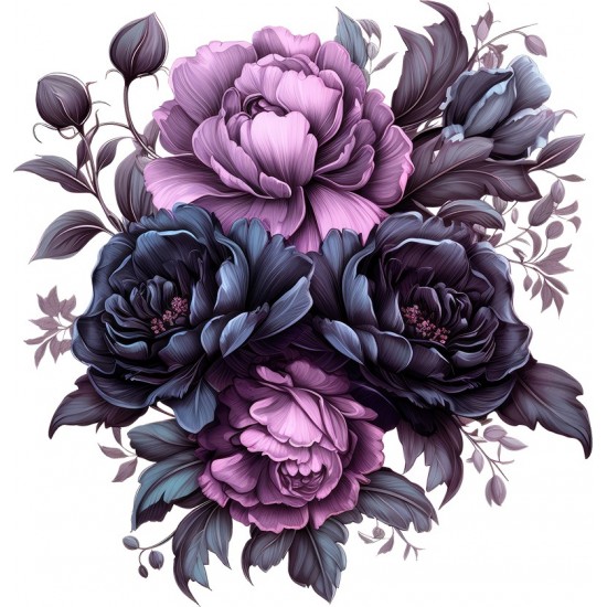 Sticker decorativ, Flori, Mov, 62 cm, 1325STK-7