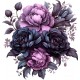 Sticker decorativ, Flori, Mov, 62 cm, 1325STK-7
