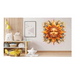 Sticker decorativ, Soare, Portocaliu, 62 cm, 1328STK-4 Sticker decorativ, Soare, Portocaliu, 62 cm, 1328STK-4