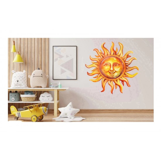 Sticker decorativ, Soare, Portocaliu, 60 cm, 1328STK-6 Sticker decorativ, Soare, Portocaliu, 60 cm, 1328STK-6