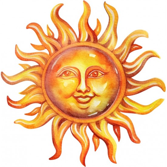 Sticker decorativ, Soare, Portocaliu, 60 cm, 1328STK-6 Sticker decorativ, Soare, Portocaliu, 60 cm, 1328STK-6