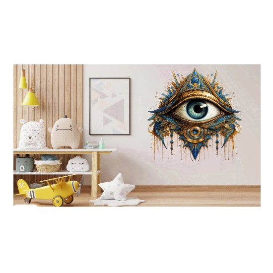 Sticker decorativ, Ochi, Albastru, 60 cm, 1328STK-7
