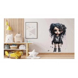 Sticker decorativ, Printesa Rock, Negru, 90 cm, 1331STK-5
