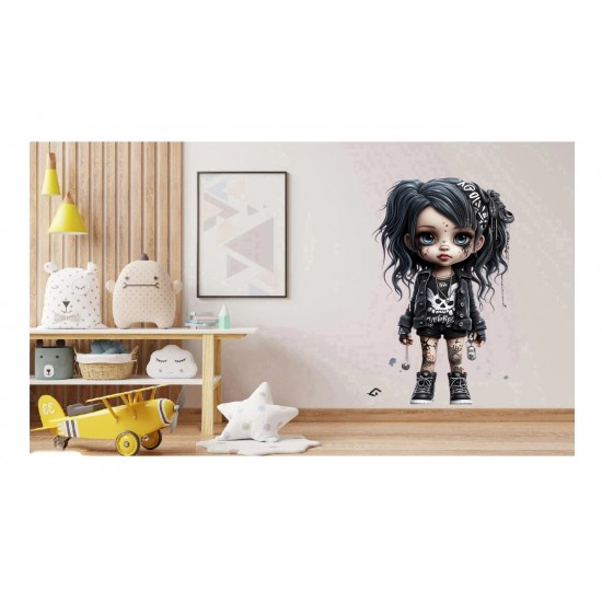 Sticker decorativ, Printesa Rock, Negru, 90 cm, 1331STK-5