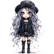 Sticker decorativ, Printesa Rock, Negru, 90 cm, 1331STK-9