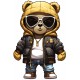 Sticker decorativ, Teddy Hip Hop, Galben, 89 cm, 1332STK-2