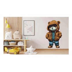 Sticker decorativ, Teddy Hip Hop, Maro, 90 cm, 1332STK-4
