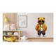 Sticker decorativ, Teddy Hip Hop, Portocaliu, 90 cm, 1332STK-6